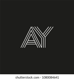 AY Letter logo icon design template elements