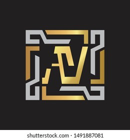 AY Letter logo initial capital monogram with abstrac ornament