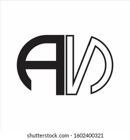 AY Letter logo monogram with oval shape negative space design template white background