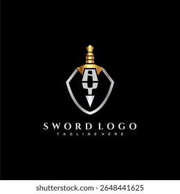 AY letter luxury monogram for shield and sword style image
