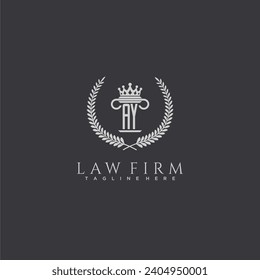 AY letter monogram logo for lawfirm with pillar  crown image design