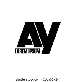 AY Letter simple logo design vector