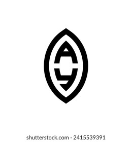 AY line geometric monogram with high quality professional design that will print well
