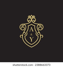 AY Line Vintage-Logo in hochwertigem professionellem Design, das gut auf allen Printmedien drucken kann
