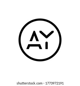 AY Logo Design Circle Typography Vector Template. Creative Letter AY Logo Vector