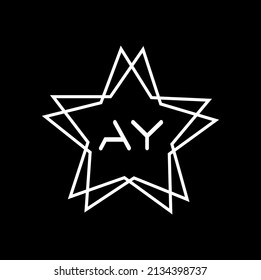 AY logo design,black star icon