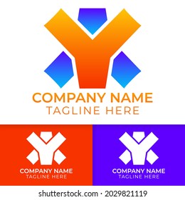 AY logo gradient. letter A Y logo good for initial letter company and business