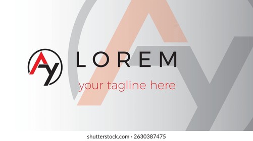 
AY logo letter design in red and black on a bright background.
