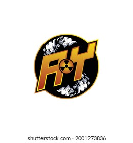 AY Logo Monogram Gaming with Gas Shape designs template vector icon modern