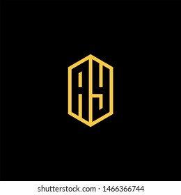 AY Logo Monogram with Negative Space with Gold colors - Modern Template EPS 10