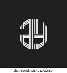 AY Logo monogram with outline style linked isolated on black background