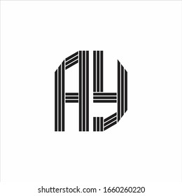 AY Logo monogram outline style linked isolated on white background