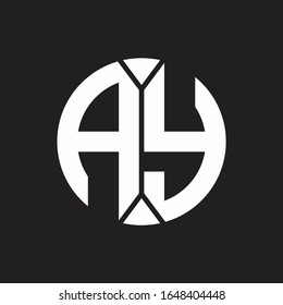 AY Logo monogram with piece circle ribbon style