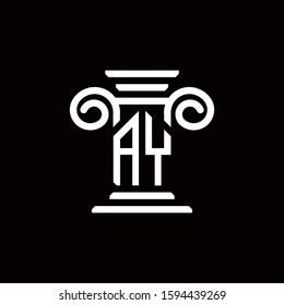 AY logo monogram with pillar style design template