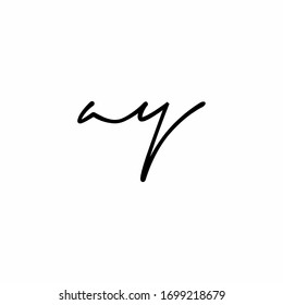 ay lowercase handwriting symbol letter
