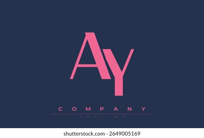 AY Modern Initials Logo Design. Branding logo with stylized initials showcasing bold design and modern aesthetic. Ideal for professional business branding or creative projects focusing on minimalistic