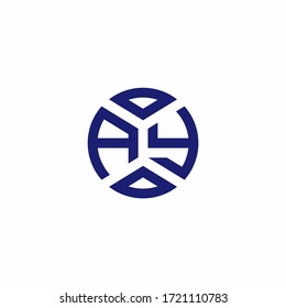 AY monogram logo with abstract shapes in modern style design template
