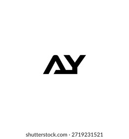 AY Negative Space Monogram Logo - Modernes minimales Buchstabendesign