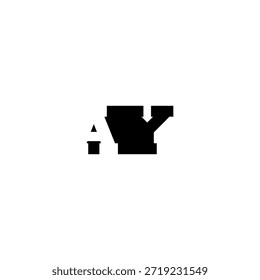 AY Negative Space Monogram Logo - Modernes minimales Buchstabendesign