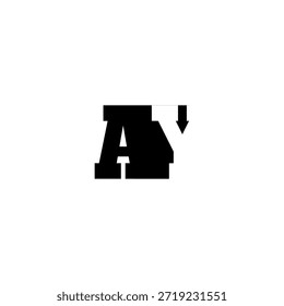 AY Negative Space Monogram Logo - Modernes minimales Buchstabendesign