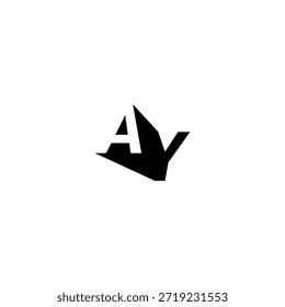 AY Negative Space Monogram Logo - Modernes minimales Buchstabendesign