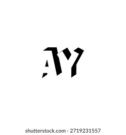 AY Negative Space Monogram Logo - Modernes minimales Buchstabendesign