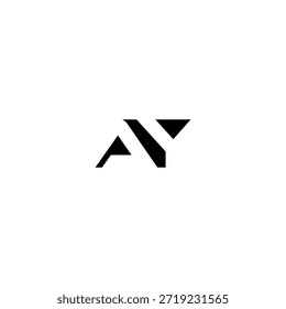 AY Negative Space Monogram Logo - Modernes minimales Buchstabendesign