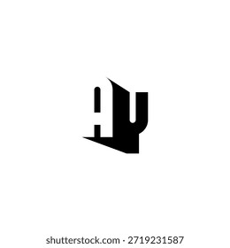 AY Negative Space Monogram Logo - Modernes minimales Buchstabendesign
