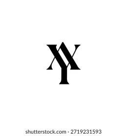 AY Negative Space Monogram Logo - Modernes minimales Buchstabendesign