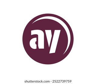 AY sport emblem or team logotype. Ball logo with a combination of Initial letter A and Y for balls shop, sports company, training, club badge. Vector illustration.