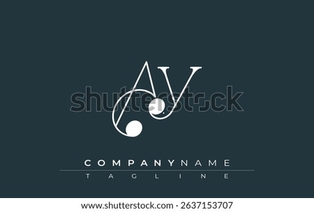 AY Typography Logo Design. Stylish monogram design depiction featuring the letters A and Y combined in an artistic signature style, delivering a unique and creative visual representation.