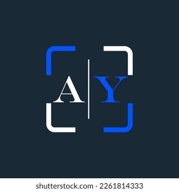 AY Unique abstract geometric vector logo design