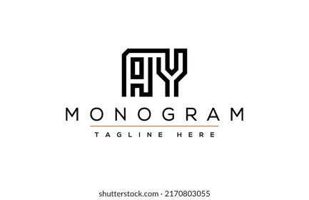 AY A and Y Alphabet initial Letter Monogram Icon Logo vector illustration