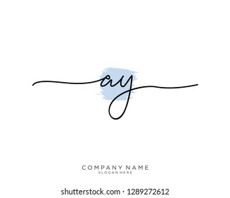 AY A Y Initial handwriting logo template