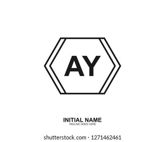 AY A Y Initial logo letter with minimalist concept vector