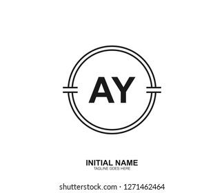 AY A Y Initial logo letter with minimalist concept vector