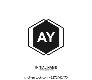 AY A Y Initial logo letter with minimalist concept vector