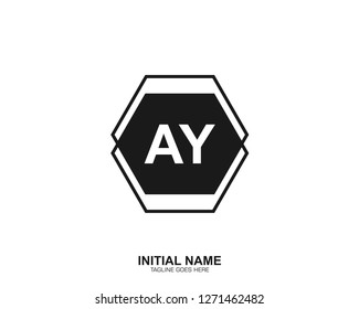 AY A Y Initial logo letter with minimalist concept vector