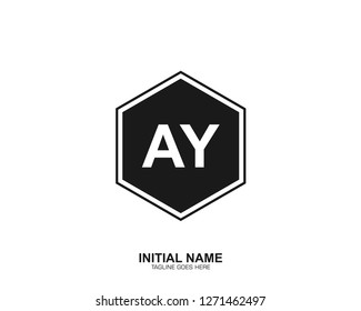 AY A Y Initial logo letter with minimalist concept vector