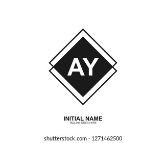 AY A Y Initial logo letter with minimalist concept vector