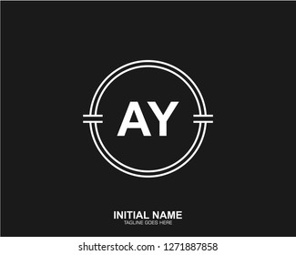 AY A Y Initial logo letter with minimalist concept vector