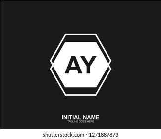 AY A Y Initial logo letter with minimalist concept vector