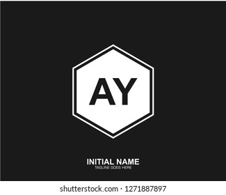AY A Y Initial logo letter with minimalist concept vector