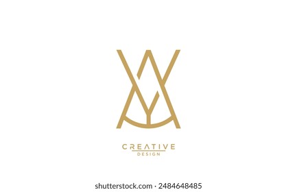 AY, YA, A, Y, Monograma del logotipo de las letras Abstractas
