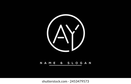 Monograma del logotipo de las letras Abstractas de AY, YA