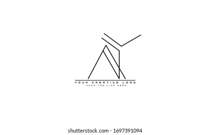 AY YA abstract vector logo monogram template