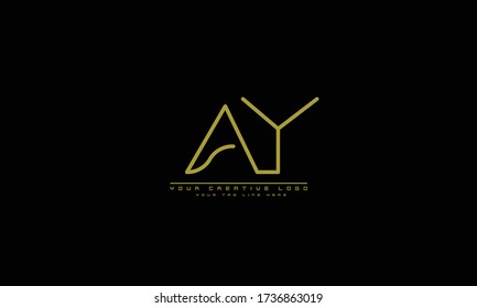 AY YA abstract vector logo monogram template
