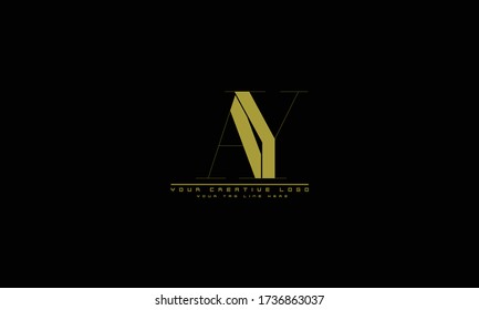 AY YA abstract vector logo monogram template