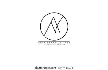 AY YA abstract vector logo monogram template