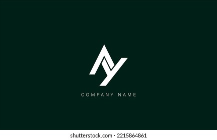 Monograma con el logotipo de letras de alfabeto AY, YA